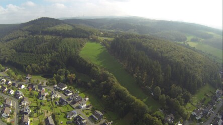 Blick über Anzhausen aus der Vogelperspektive
